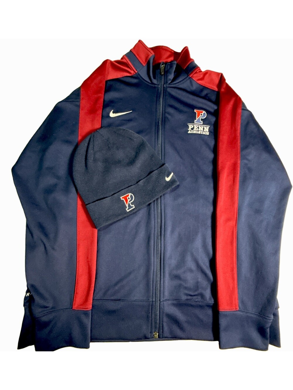 Mens Nike Penn with Hat Team Issued Authentic Athletic Jacket Large Track Y2K